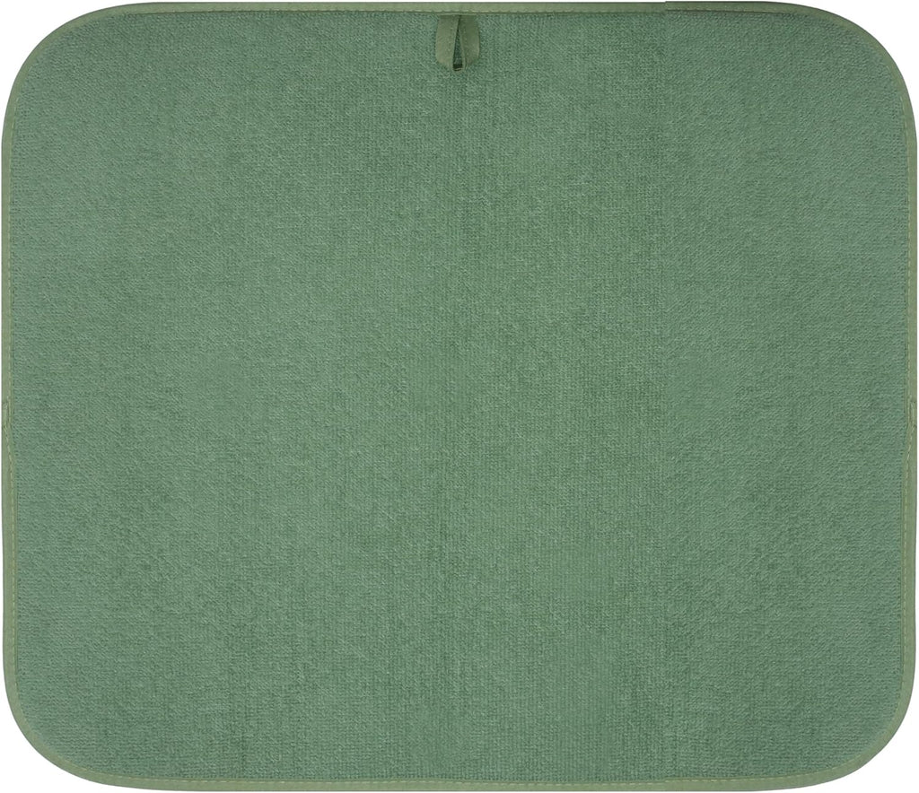OGGI Microfiber Dish Drying Mat - Absorbent & Reversible Kitchen Pad, 16" x 18", Large, Sage