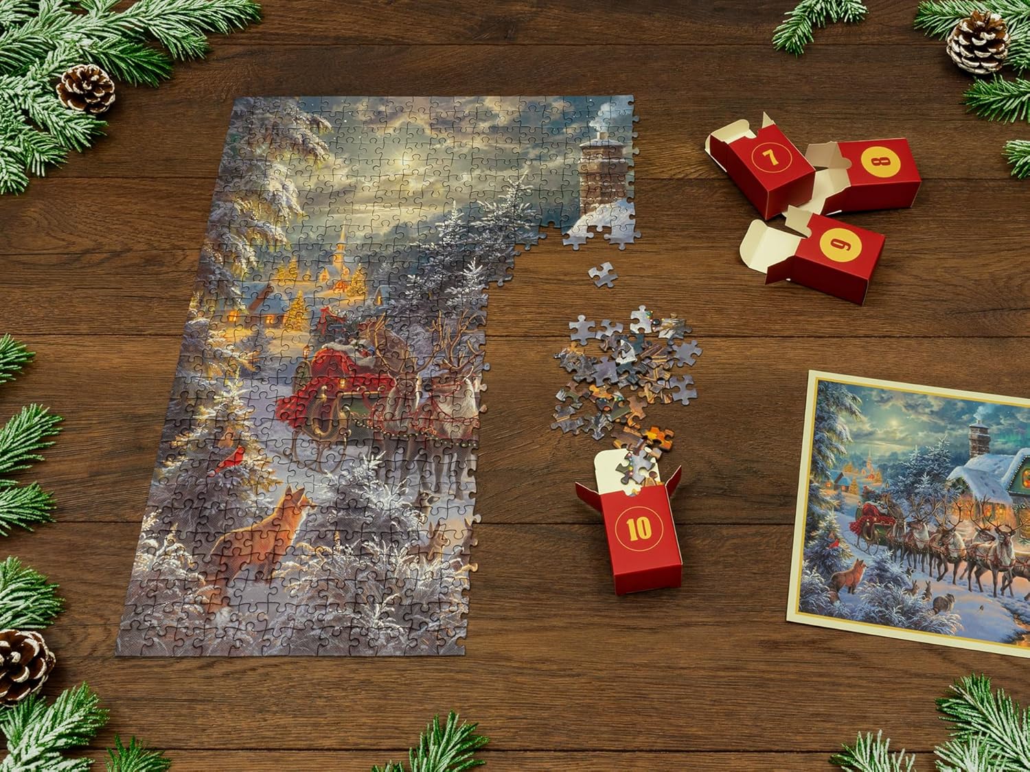 Abraham Hunter Jigsaw Puzzle Advent Calendar 2025 - 1008 Pieces, 24 Boxes of Christmas Magic for Family Fun
