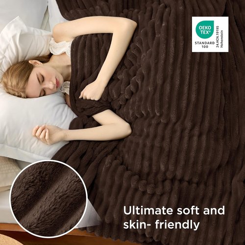 Bedsure GentleSoft Full Blanket - Cozy Dark Chocolate Throw for Bed, Perfect for Women & Girls, 84x90 Inches