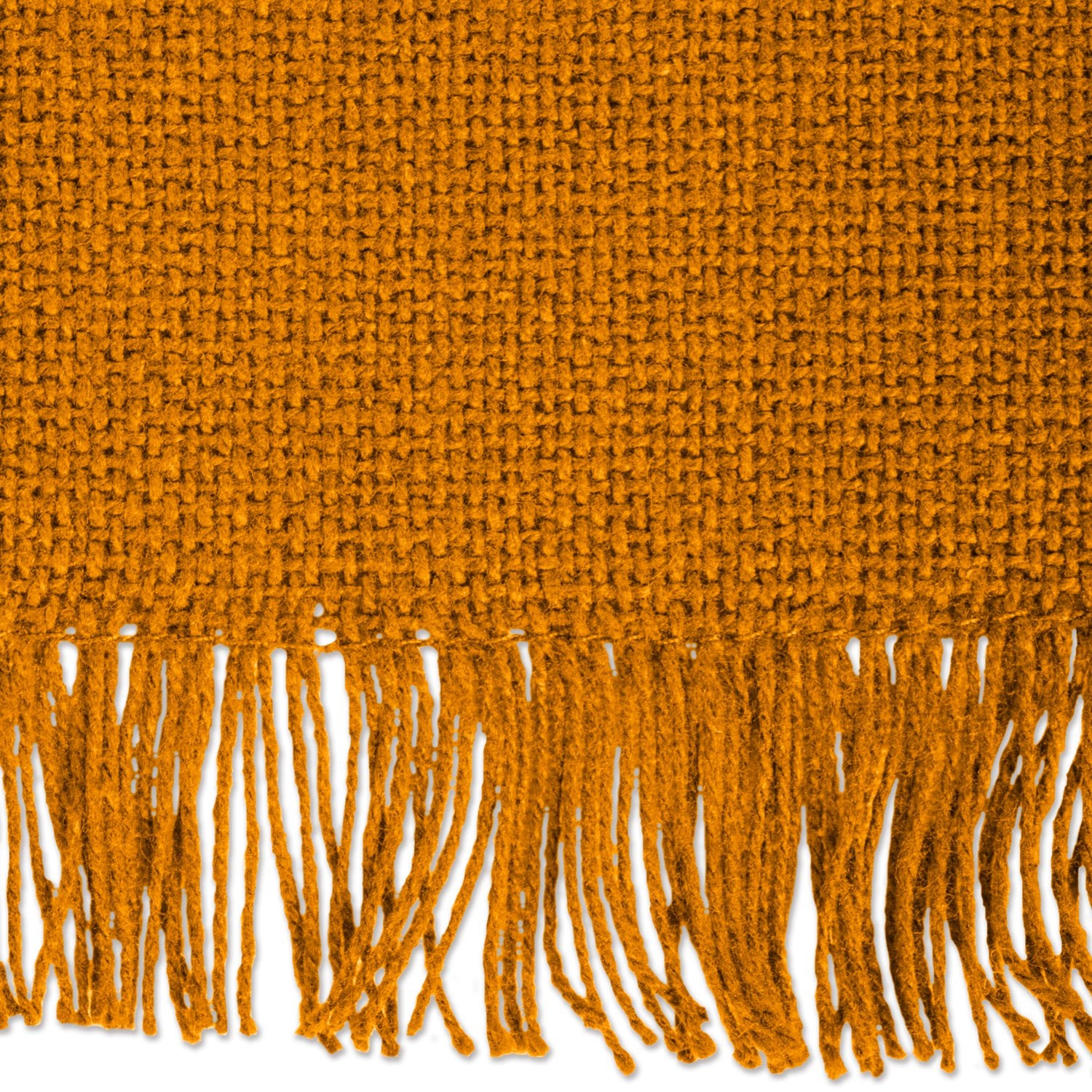 DII Everyday Collection, Fringed Solid Tabletop, Placemat Set, Pumpkin Spice, 6 Piece