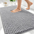 OLANLY Thick Bathroom Rugs - Extra Soft Chenille Bath Mats | 30x20, Absorbent, Rubber Backing, Grey
