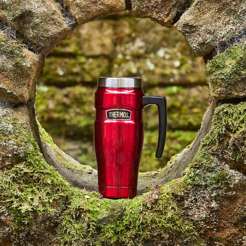 Thermos 101834 Stainless King Travel Mug, Matt Black, 470 ml