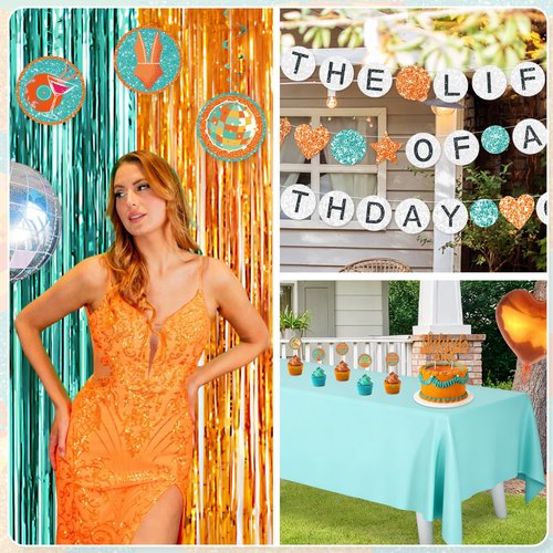 133 Pcs Life of A Birthday Girl Party Decorations, Birthday Decorations for Girls Included Swirls, Banner, Cake Topper, Balloons, Tablecloth, Backdrop, Rain Curtain for Party Supplies