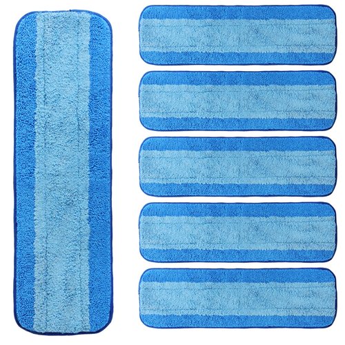 INFICRIME 6 Pack Microfiber Cleaning Pads Compatible with Bona Mop, Reusable Microfiber Mop Pads for 18 Inch Mop, Hardwood & Hard Surface Floors Replacement Cleaning Mop Pads, Machine Washes