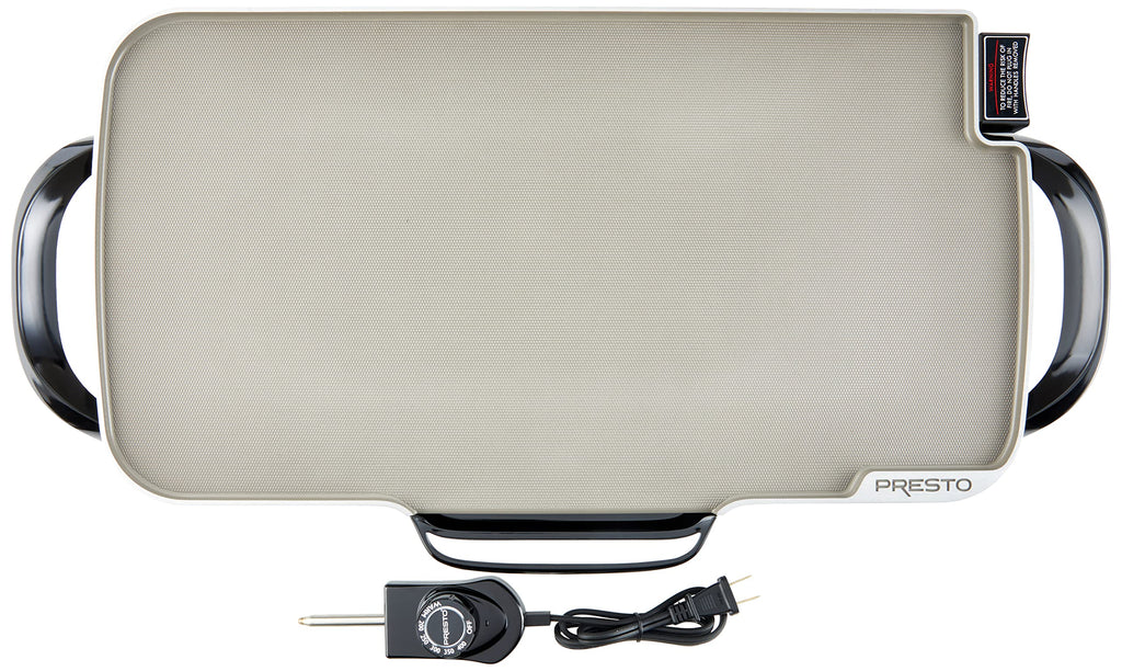 Presto 07062-22-Inch Ceramic Removable Handles Electric Griddle, Grey Ceramic