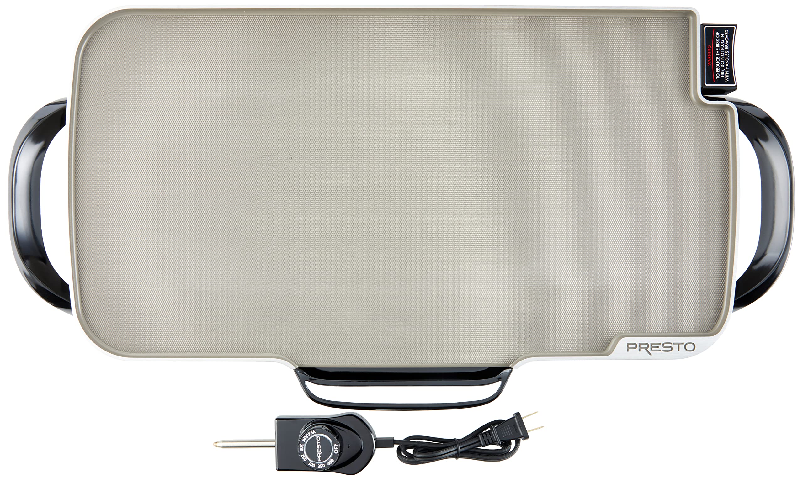 Presto 07062-22-Inch Ceramic Removable Handles Electric Griddle, Grey Ceramic