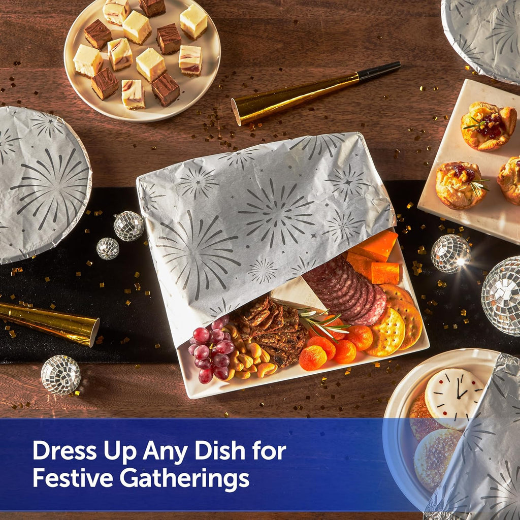 Reynolds Wrap Fun Foil - Festive Firework Pattern Embossed Aluminum Foil Roll | 25 Sq. Ft. for NYE Celebrations