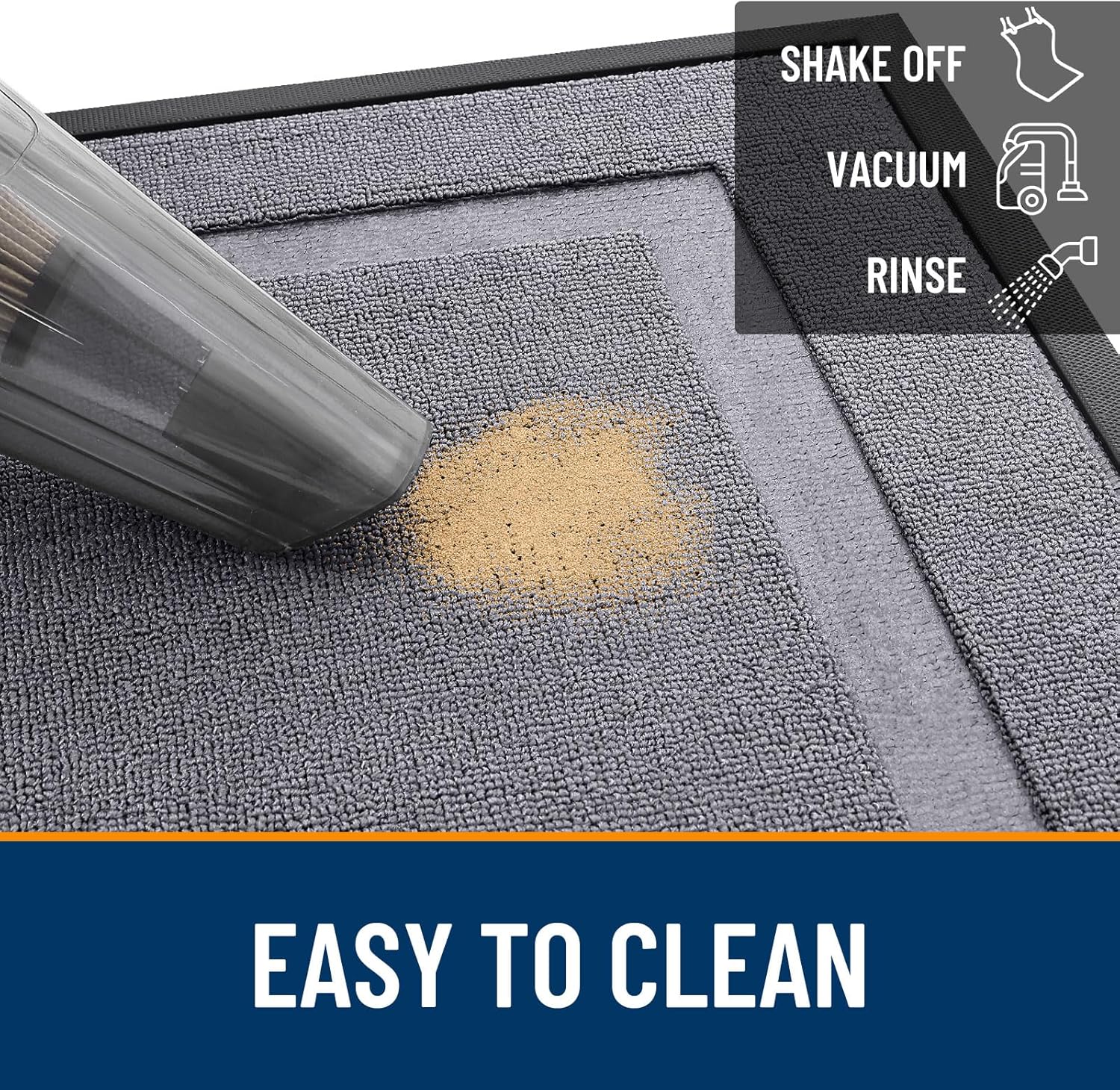 OLANLY Waterproof Front Door Mat - All-Season Indoor/Outdoor Doormat, Easy Clean, 35x23, Classic Gray
