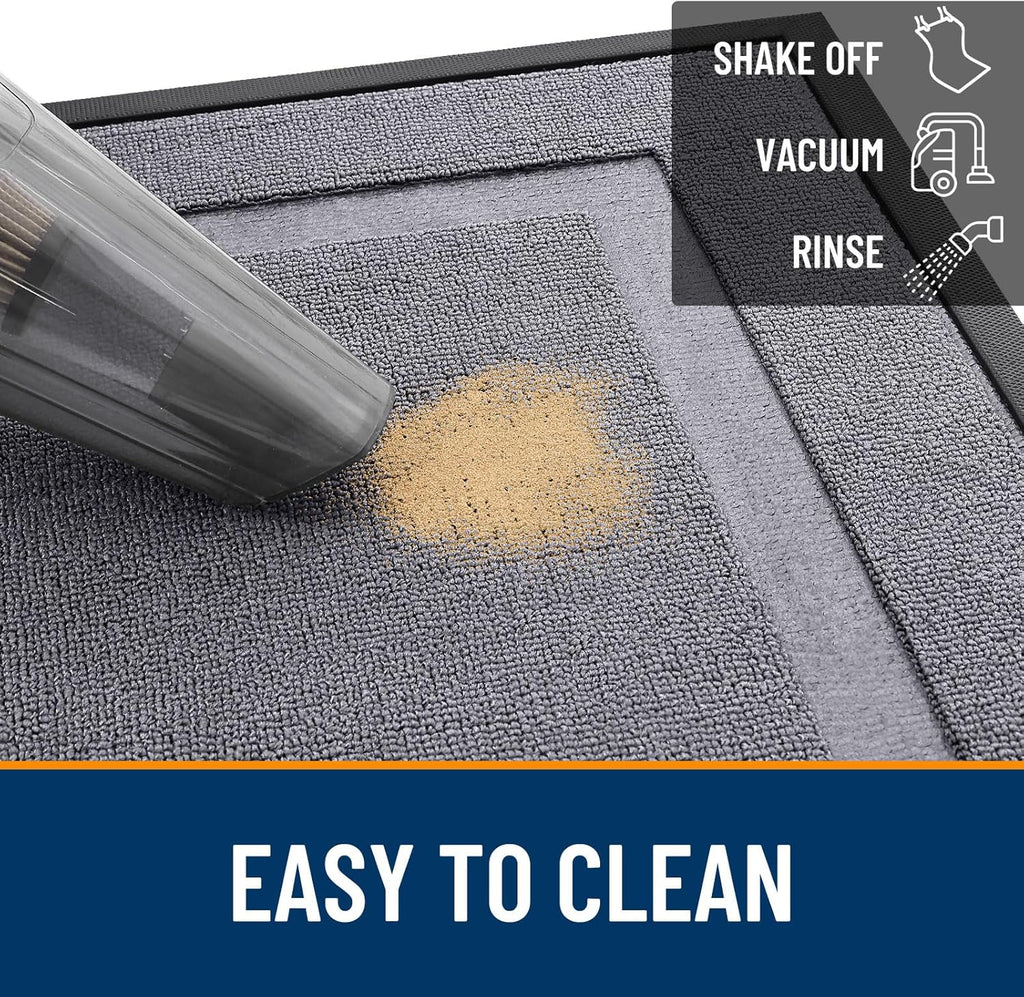 OLANLY Waterproof Front Door Mat - All-Season Indoor/Outdoor Doormat, Easy Clean, 47x23, Classic Gray