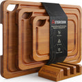 Astercook Bamboo Cutting Boards - Reversible Charcuterie & Chopping Board Set with Juice Grooves | Kitchen Gift