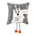 Mud Pie Halloween Dangle Leg Pillow, Ghost, 9" x 9"