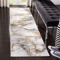 SAFAVIEH Craft Collection Runner Rug - 2'3" x 6', Grey & Gold, Modern Abstract Design, Non-Shedding & Easy Care, Ideal for High Traffic Areas in Living Room, Bedroom (CFT877F)