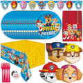 Paw Patrol Birthday Decorations - Complete Party Supplies Kit for 16 Guests | Plates, Napkins, Banner & Masks