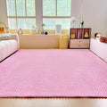 Light Pink Faux Fur Striped Plush Area Rug for Bedroom Living Room Sofa,8'x10' Fluffy Shaggy Rectangular Square Rug for Kids Teen Girls Room,Furry Carpet Rug for Nursery Baby Room