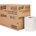 Genuine Joe Embossed Hardwound Roll Towels, 2" Core, 1-Ply, 7.8" x 600', White, 12 Count