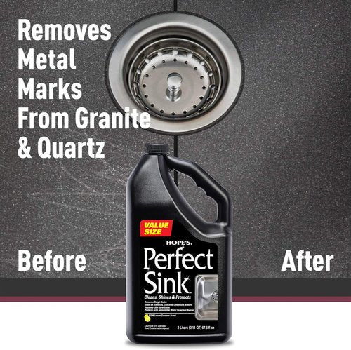 HOPE'S Perfect Sink Cleaner - Restorative Water-Repellent Formula for Stainless Steel & More | Value Size
