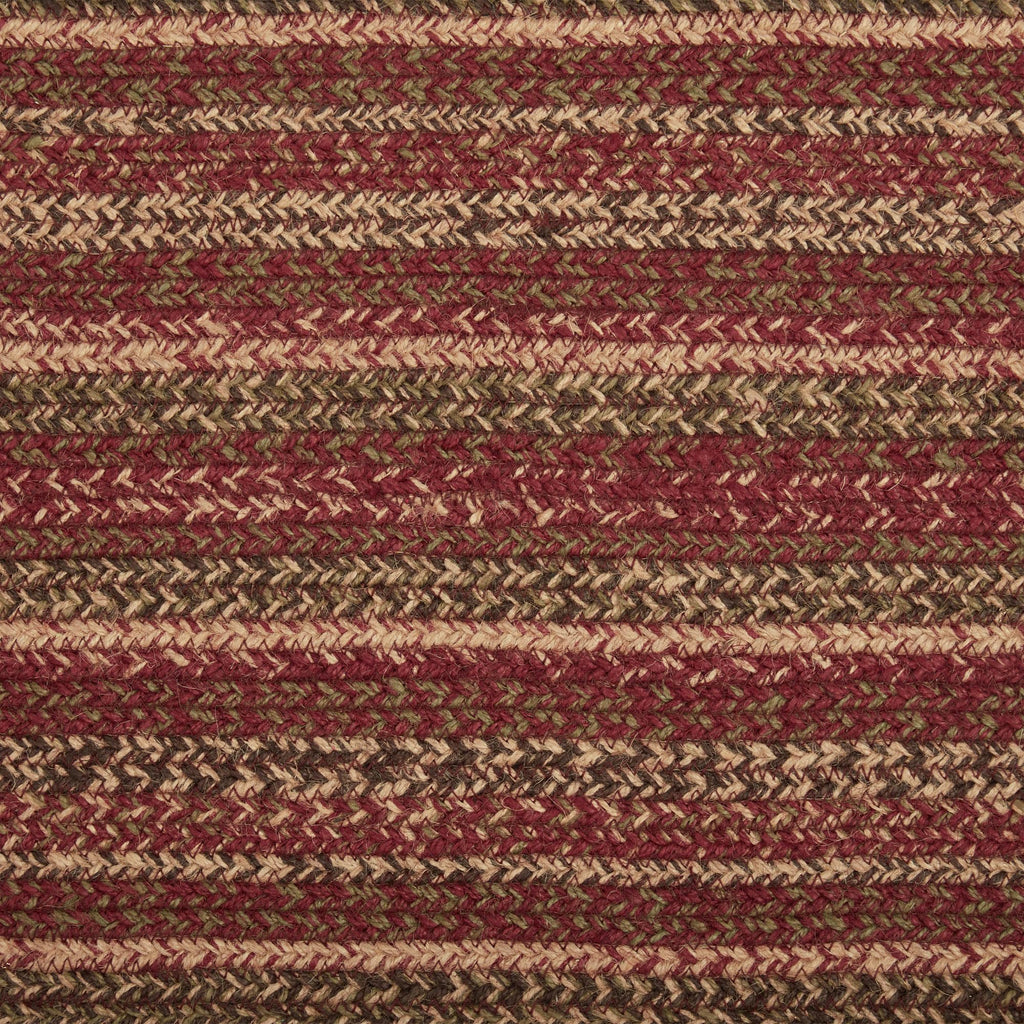 VHC Brands Cider Mill Primitive Jute Red Textured Striped Oval Kitchen Table Runner 13"x36"