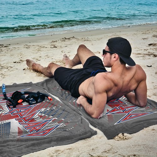 Northwest Def Leppard Dots to Dots Beach Towel, Quick-Dry, Soft & Absorbent Lightweight Travel Essentials for Pool or Bath, 40 x 72 inches