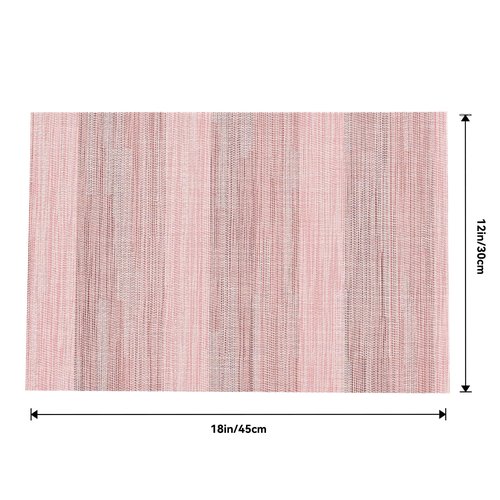 Leetaltree Misty Rose Placemats Set of 4 - Heat Resistant Non-Slip Place mats for Dining Table, Washable Durable PVC Vinyl Woven Table Mats（Misty Rose, 4）
