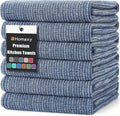 Homaxy Premium Kitchen Towels - Highly Absorbent 380 GSM Cotton Tea Towels | 6 Pack, Navy Blue (18”x28”)