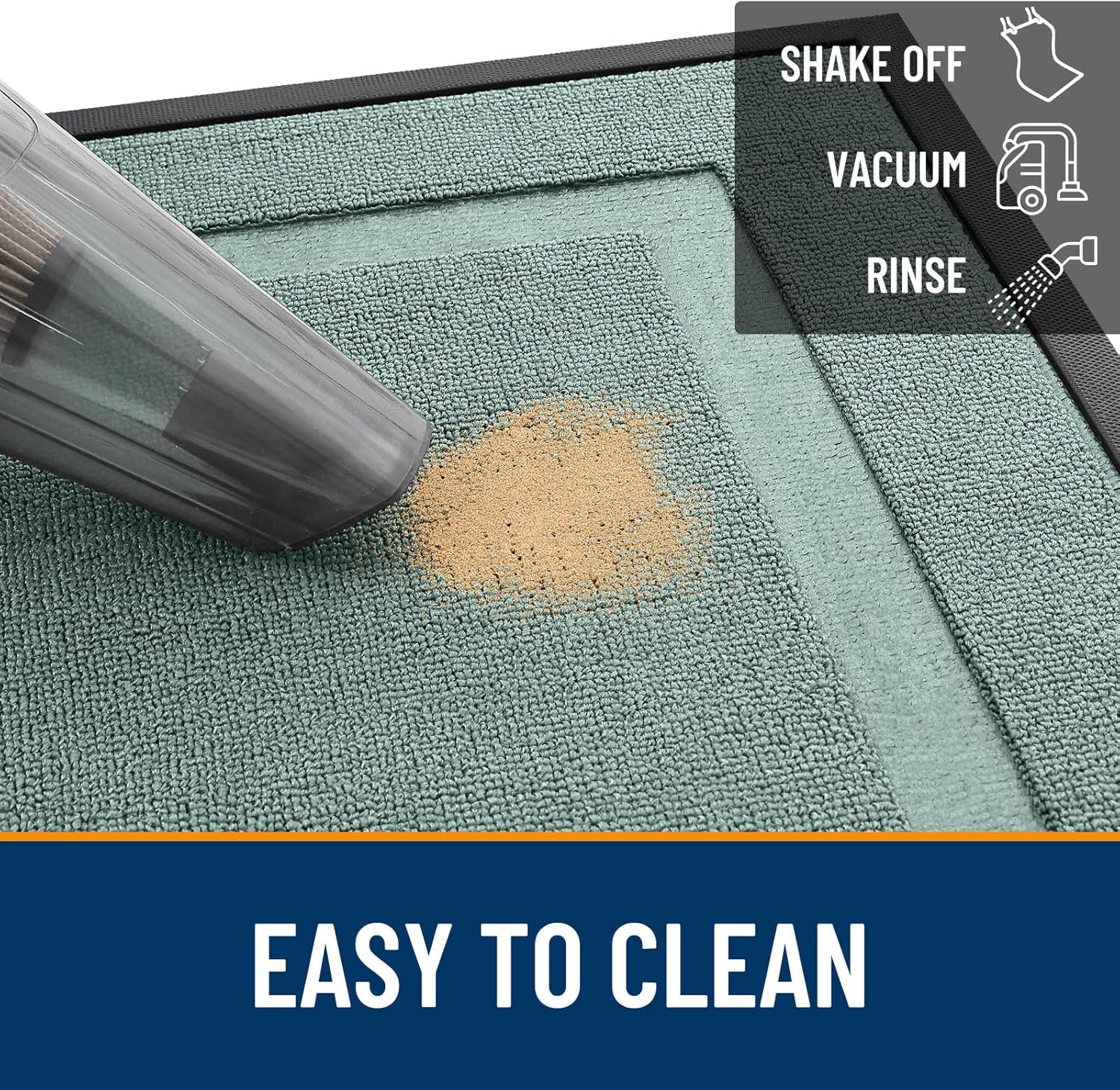 OLANLY Waterproof Front Door Mat - All-Season Indoor/Outdoor Doormat, Easy Clean, 47x17, Grayish Green