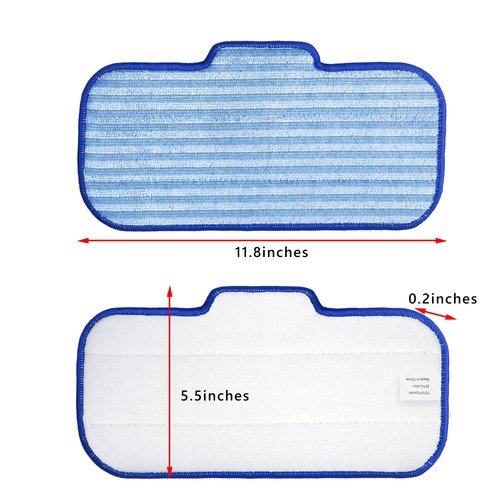 Newbealer 6 PCS Replacement Microfiber Pads for Steam Mops (NB603C NB602N) - Durable, Washable, and Reusable for Hardwood, Laminate, Tile, and Ceramic Flooring, Blue-White