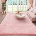 Ophanie Pink Area Rug - Fluffy 5x8 Shag Carpet for Girls' Bedroom | Soft Plush Indoor Floor Decor