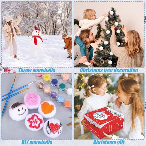 Fovths 200 Pack Snow Toy Balls - 2 Inch Realistic Fake Snowballs for Indoor & Outdoor Fun