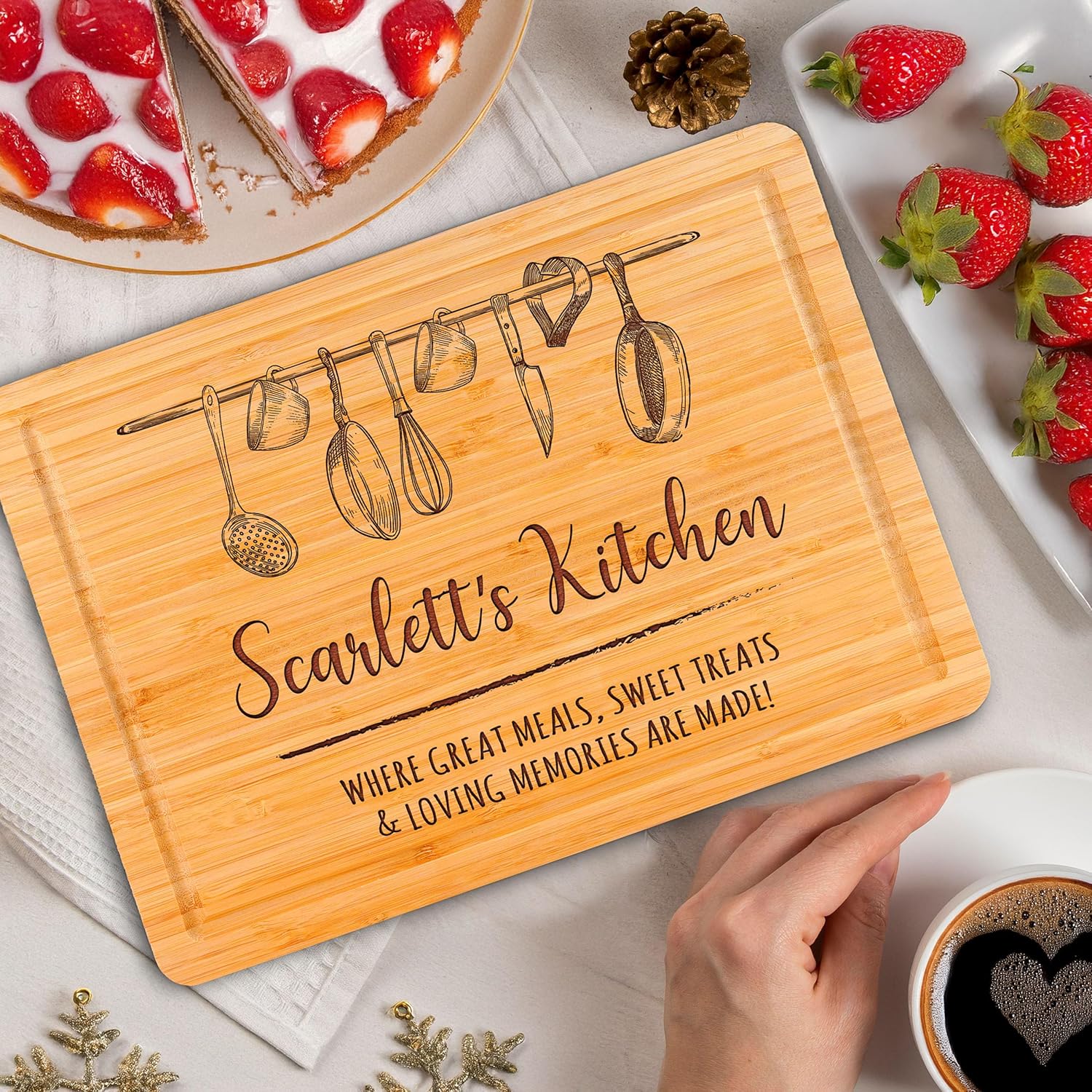Regine Switzerland Personalized Engraved Cutting Board - Unique Custom Gift for Mom, Wife, or Grandma | Perfect for Mother's Day, Christmas, or Housewarming
