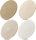 ME.FAN 7-Inch Cotton Thread Weave Trivets | Set of 4 Large Hot Pads for Pots & Pans - Protects Countertops