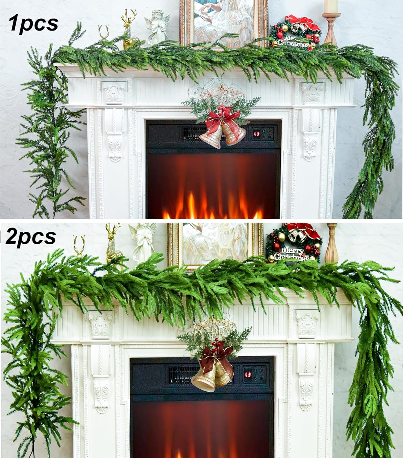 Norfolk Pine | 6 Ft Realistic Christmas Garland - Faux Winter Decor for Mantle, Table, Stairs & More