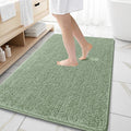 OLANLY Large Bathroom Rugs - Extra Soft Chenille Bath Mats | Quick Dry, Machine Washable, Sage Green 59x35