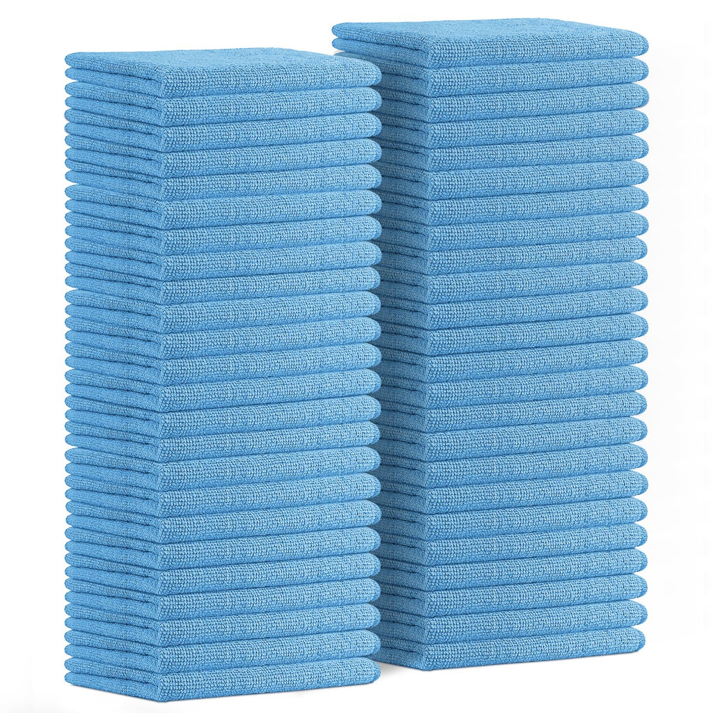 Avalon Towels Microfiber Cleaning Cloths (Value Pack of 48) - Size 16 x 16 Inches, Highly Absorbent Cleaning Rags, Lint Free, Reusable and Washable, Microfiber Towels for Cars