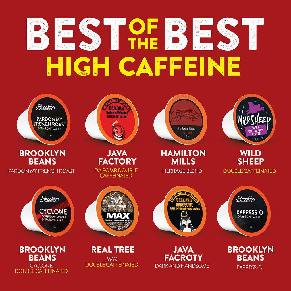 Best of the Best Pods, Variety Pack for Keurig K Cup Brewers, - Strong and Regular Coffee Lovers, Great Gift - 5 Cups of Each, High Caffeine Coffee, 40 Count