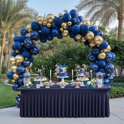 4pk Navy Blue Spandex Tablecloths 6ft for Rectangle Tables, Wrinkle Free Classy Table Skirt Stretchy Fitted Table Cloths Covers 6 Foot for Weddings Birthday Party Events Banquette Baby Shower