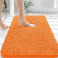 OLANLY Large Bathroom Rugs - Extra Soft Chenille Bath Mats | Quick-Dry, Machine Washable, 50x30, Orange