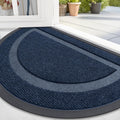 OLANLY Half Circle Door Mat - Waterproof All-Season Welcome Mat | Sturdy Natural Rubber, 59x23, Blue