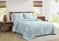 Tommy Bahama - Quilt Set, Reversible Cotton Bedding with Matching Shams, Super Soft Bedding Set (Laguna Beach Aqua, Full/Queen)