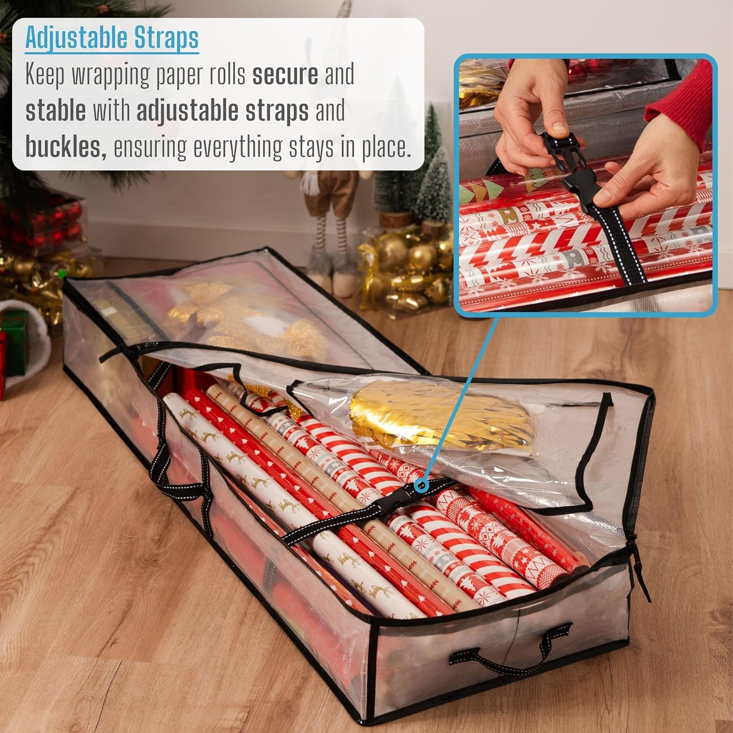 VENO Wrapping Paper Storage Bag - 5 Pack for Christmas Wreaths | Multi-Use Gift Wrap Organizer
