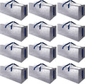 Sweet Dolphin Extra Large Moving Bags - Heavy Duty Storage Totes with Strong Zippers & Handles | 12 Pack, Silver