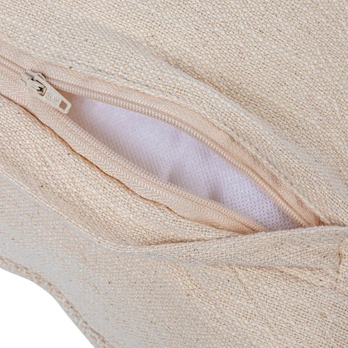 18 Inches Square Cotton Jacquard Pillow with Jute Embroidery, Multicolored