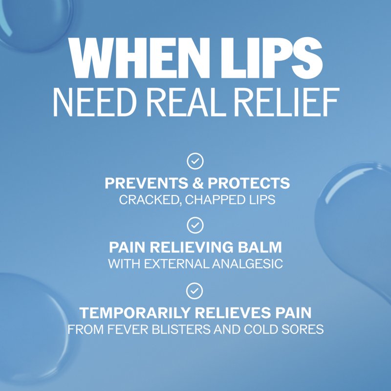 Medicated Lip Balm Treatment for Dry Cracked Lips and Cold Sore Relief - 3 Pack