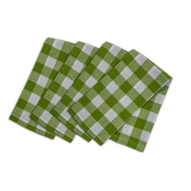 Buffalo Check Green Cotton Napkin Set - 18" x 18" (Set of 4)