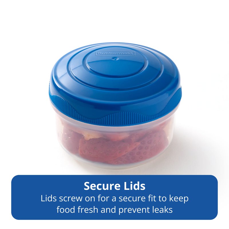 Mini Bites Containers 0.14 Quart - 3-Pack with Secure Lids