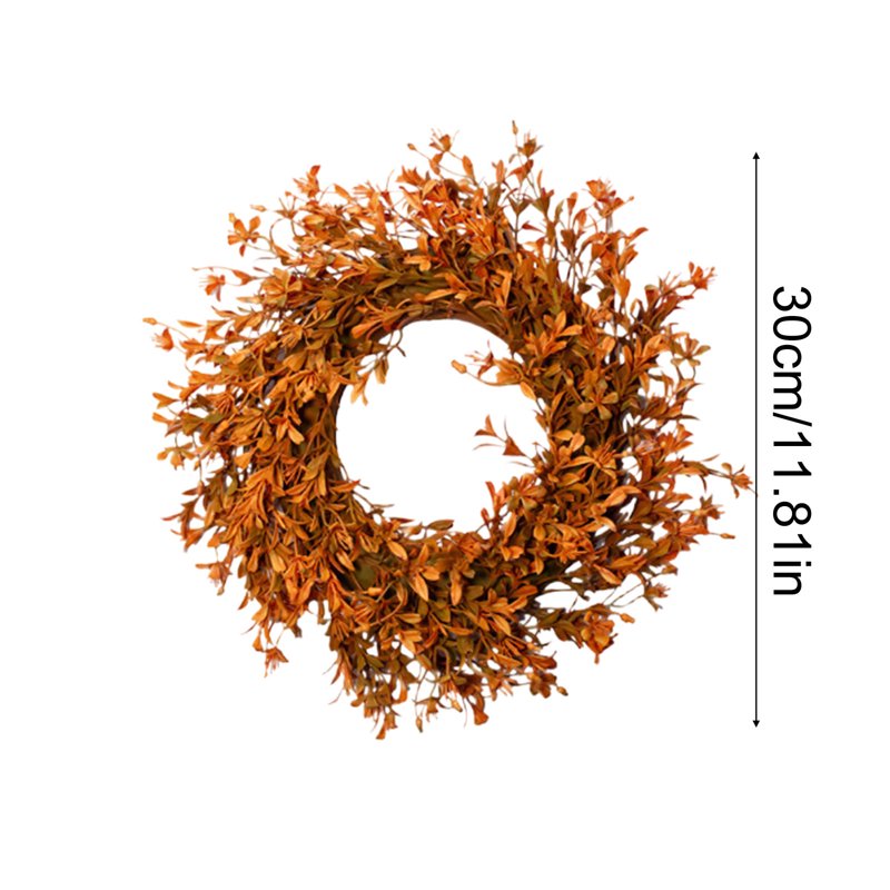 12 Inch Fall Wreath for Front Door - Autumn Halloween Holiday Decor