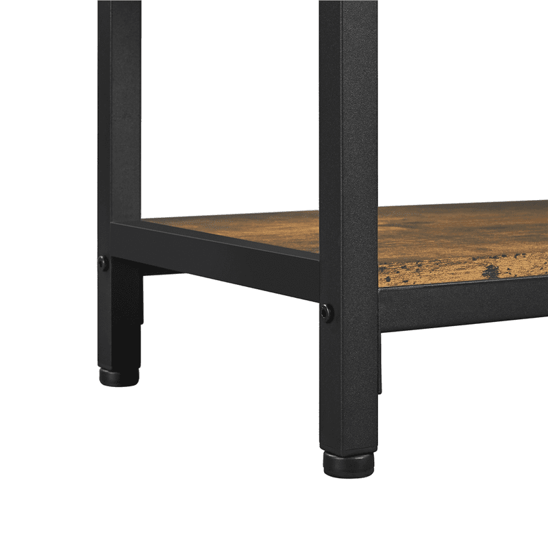 Rustic Wooden Console Table with 3 Storage Shelves