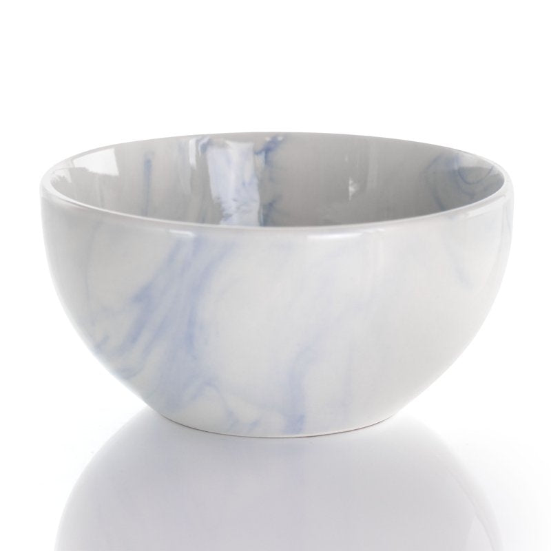 16 Piece Blue & White Marble Stoneware Dinnerware Set
