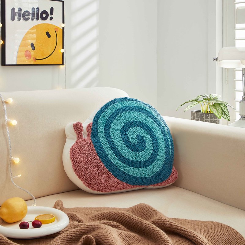 Snail Shaped Decorative Throw Pillow - 16 x 12.5 Inches - Playful Home Accent - Variation of THIS listing