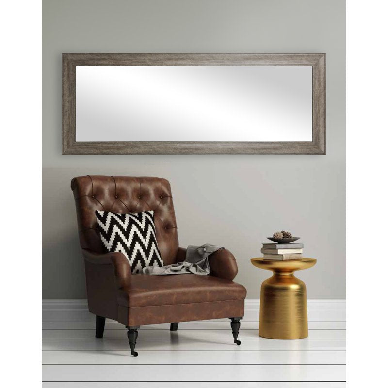 2 Pack Full-Length Floor Mirrors 27x70 Inches Gray Rustic Frame Lean or Wall Mount
