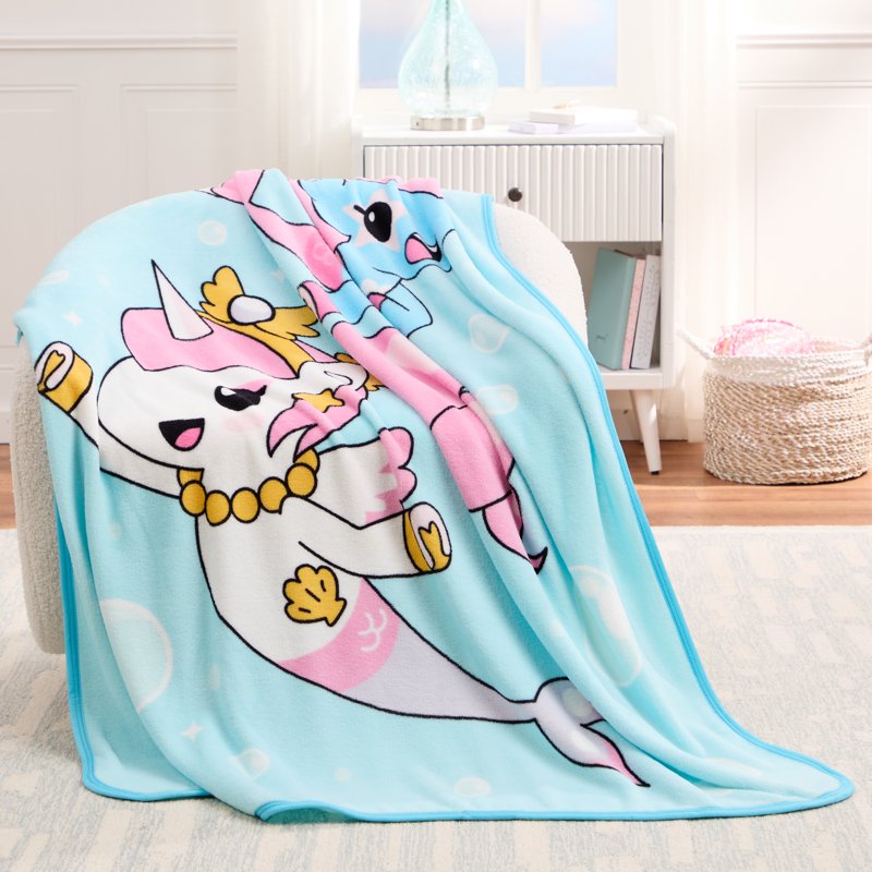 Kids Fleece Throw Blanket 46x60 Inches - Ocean-Themed Cozy Blanket for Children